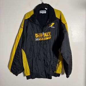 Checkered Flag Sports Mens XL Dewalt Racing Jacket Black Yellow Nascar